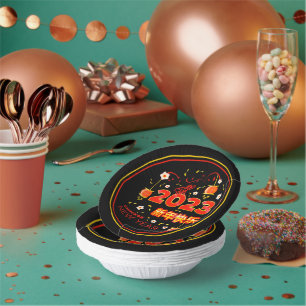 Chinese New Year 2023 Rabbit  Red Gold Black  7"  Paper Plate
