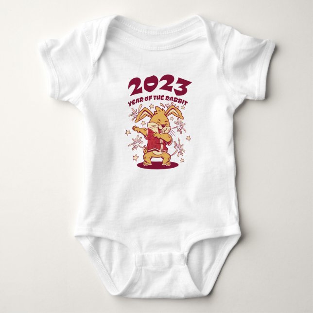 Chinese New Year 2023 - Year of the Rabbit Baby Bodysuit (Front)