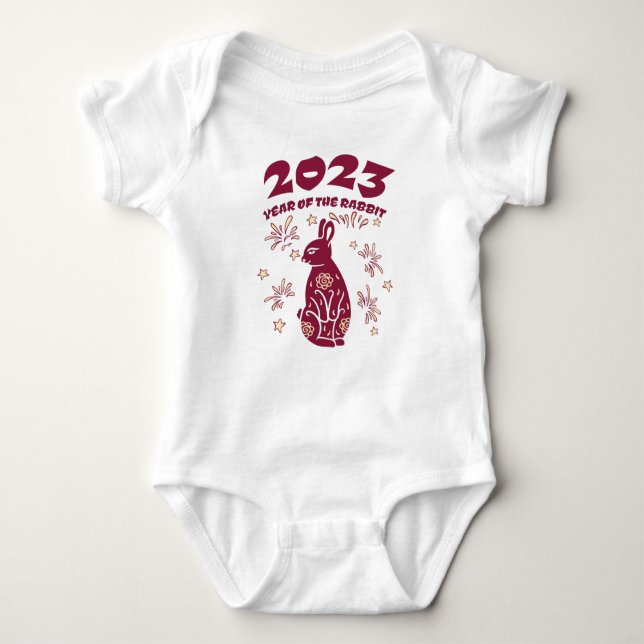 Chinese New Year 2023 - Year of the Rabbit Baby Bodysuit (Front)