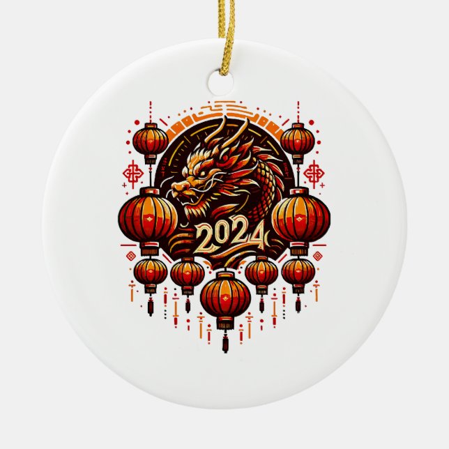 chinese new year 2024 ceramic tree decoration (Front)