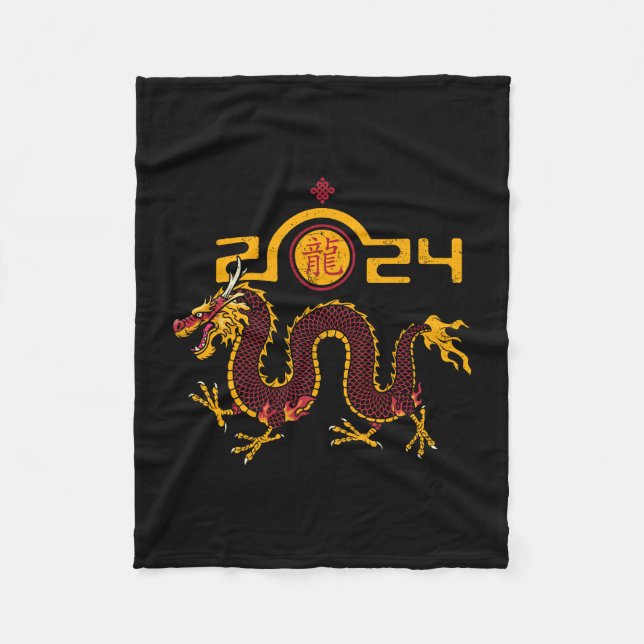 Chinese New Year 2024 Dragon,Year of the Dragon Fleece Blanket (Front)