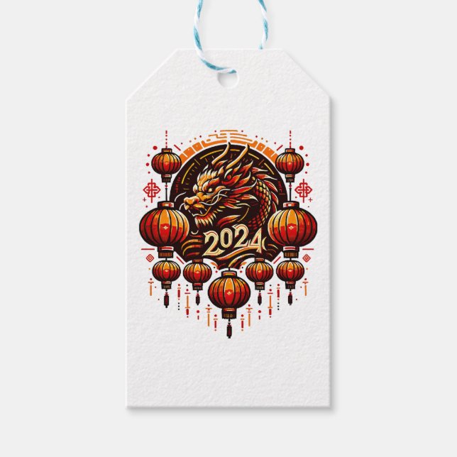  chinese new year 2024 gift tags (Front)