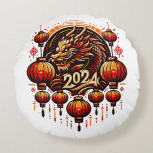 chinese new year 2024 round cushion