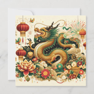 Chinese New Year 2024 Year of The Dragon Holiday Card