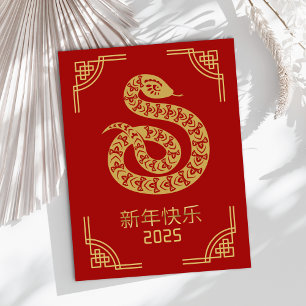 Chinese New Year 2025 Holiday Postcard