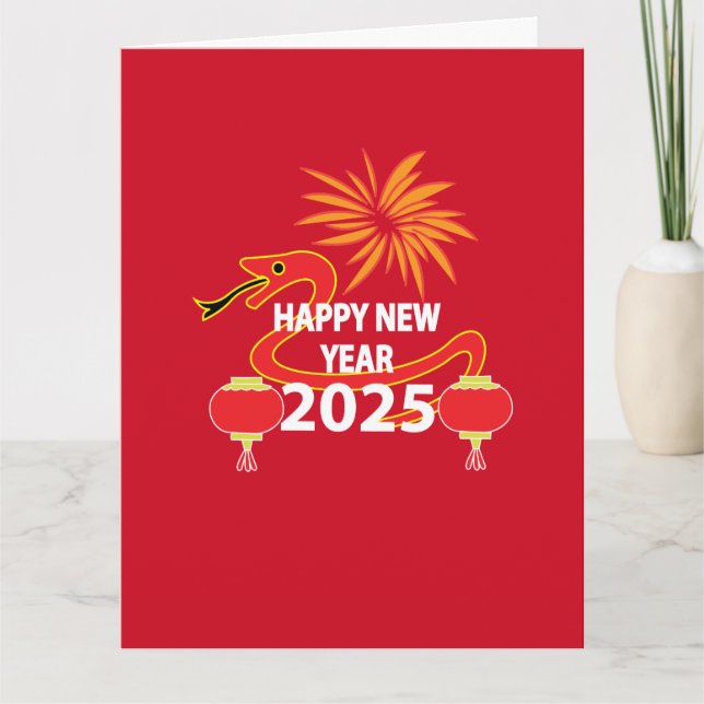 Chinese New Year 2025 Snake Chinese New Year  Card (Front)