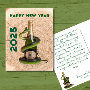 Chinese New Year 2025 Snake lunar celebration Holiday Postcard