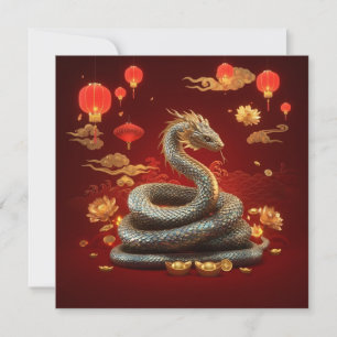 Chinese New Year 2025 Year of The Snake Holiday Card