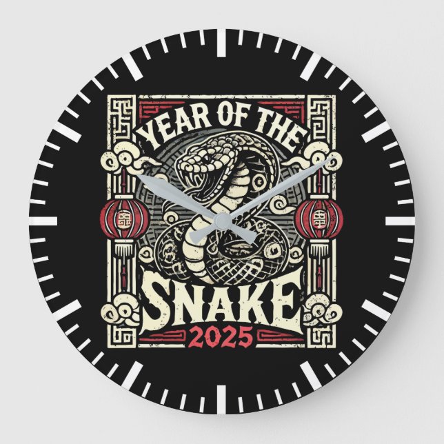 Chinese New Year 2025 Year of the Snake Lunar Year Large Clock (Front)