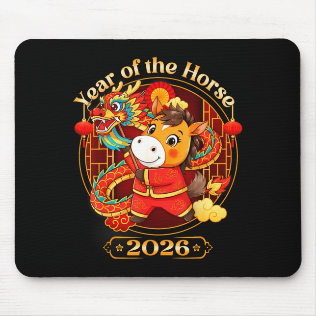 Chinese New Year 2026 Clothes Boys Girls Year Of T Mouse Pad (Front)