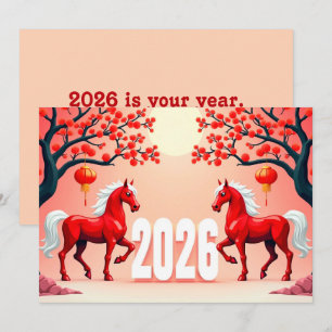 Chinese new year 2026 holiday card