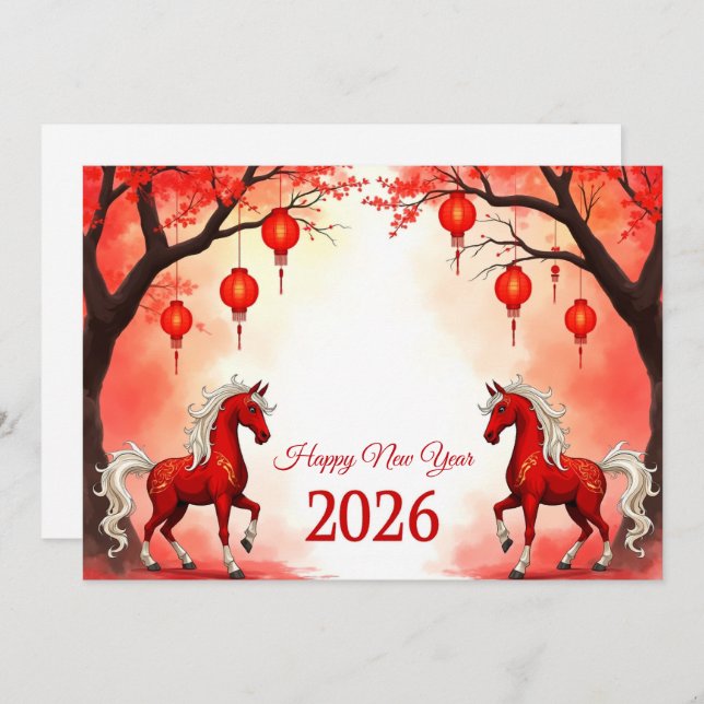 Chinese new year 2026 holiday card (Front/Back)