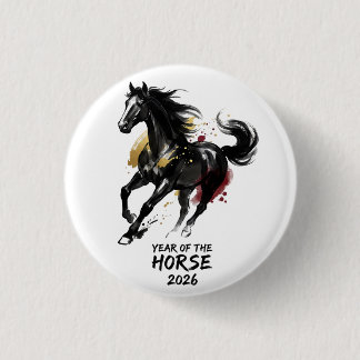 Chinese New Year 2026 Horse Art 3 Cm Round Badge