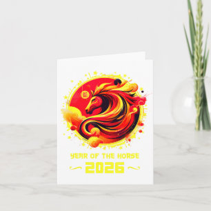Chinese New Year 2026 Horse Happy Chinese New Year Card