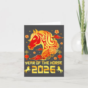 Chinese New Year 2026 Horse Happy Chinese New Year Card