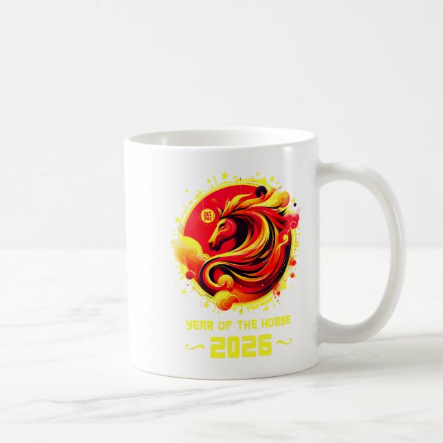 Chinese New Year 2026 Horse Happy Chinese New Year Coffee Mug (Right)
