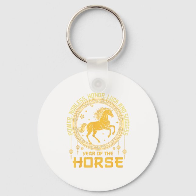 Chinese New Year 2026 Horse Happy Chinese New Year Key Ring (Front)