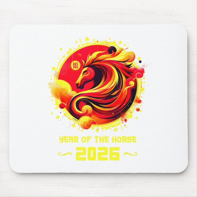 Chinese New Year 2026 Horse Happy Chinese New Year Mouse Pad (Front)