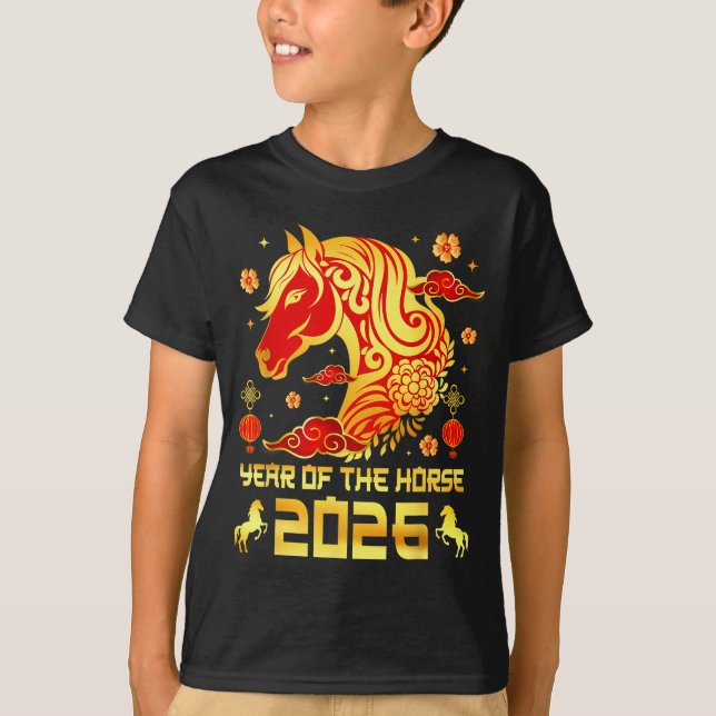 Chinese New Year 2026 Horse Happy Chinese New Year T-Shirt (Front)