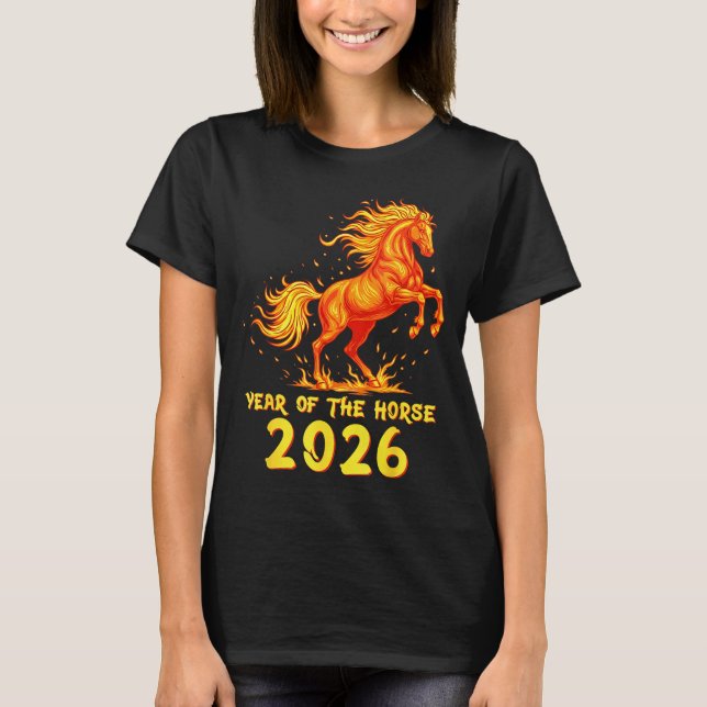 Chinese New Year 2026 Horse Happy Chinese New Year T-Shirt (Front)