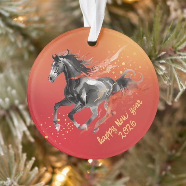 Chinese New Year 2026 Horse Ink New Year  Ornament (Tree)