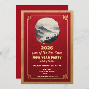 Chinese New Year 2026 Horse New Year Party Invitation