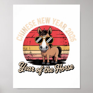 Chinese New Year 2026 Horse Sungles Lunar New Year Poster