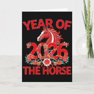 Chinese New Year 2026 Horse Zodiac Funny Lunar Ani Card