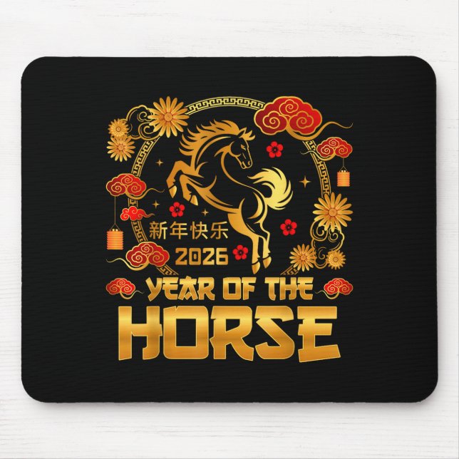 Chinese New Year 2026 Lunar Year Of The Horse Chin Mouse Pad (Front)