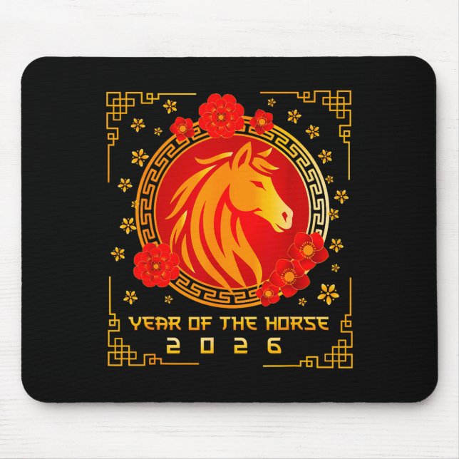 Chinese New Year 2026 Of The Horse Lunar New Year  Mouse Pad (Front)