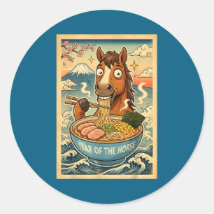 Chinese New Year 2026 Of The Horse Ramen Lunar New Classic Round Sticker