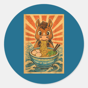 Chinese New Year 2026 Of The Horse Ramen Lunar New Classic Round Sticker