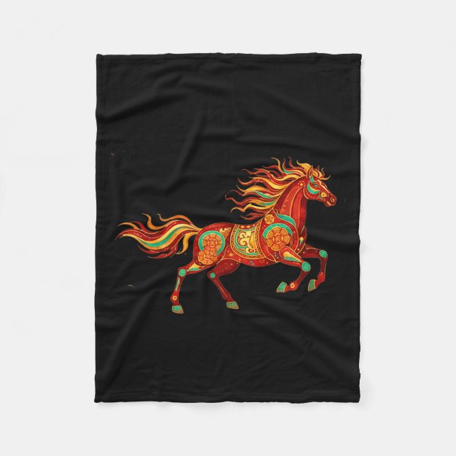 Chinese New Year 2026 The Horse Soars, Bringing We Fleece Blanket (Front)