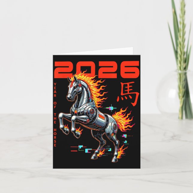 Chinese New Year 2026 Year Of The Fire Horse Cyber Card (Front)