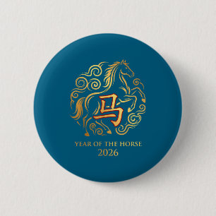 Chinese New Year 2026 Year Of The Horse 0  6 Cm Round Badge