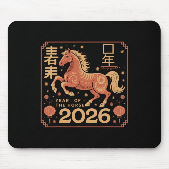Chinese New Year 2026 Year Of The Horse 2026 Lunar Mouse Pad (Front)