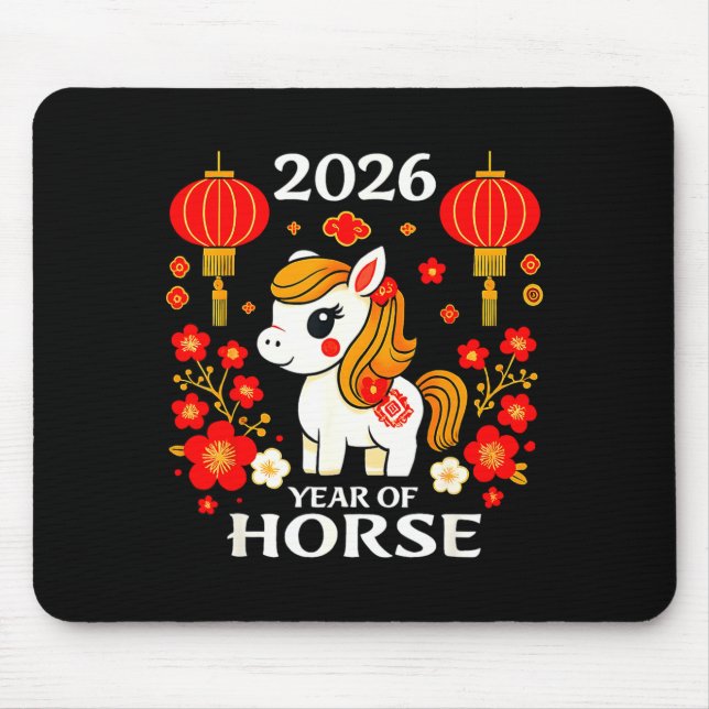 Chinese New Year 2026 Year Of The Horse 2026 New Y Mouse Pad (Front)