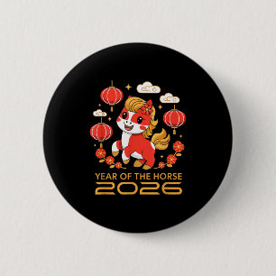 Chinese New Year 2026 Year Of The Horse 2026 Women 6 Cm Round Badge