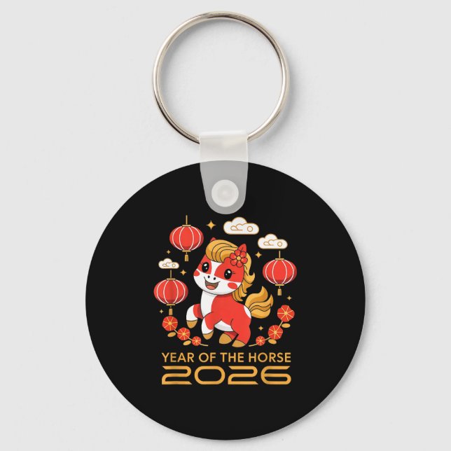 Chinese New Year 2026 Year Of The Horse 2026 Women Key Ring (Front)