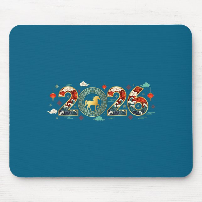 Chinese New Year 2026 Year Of The Horse 9  Mouse Pad (Front)