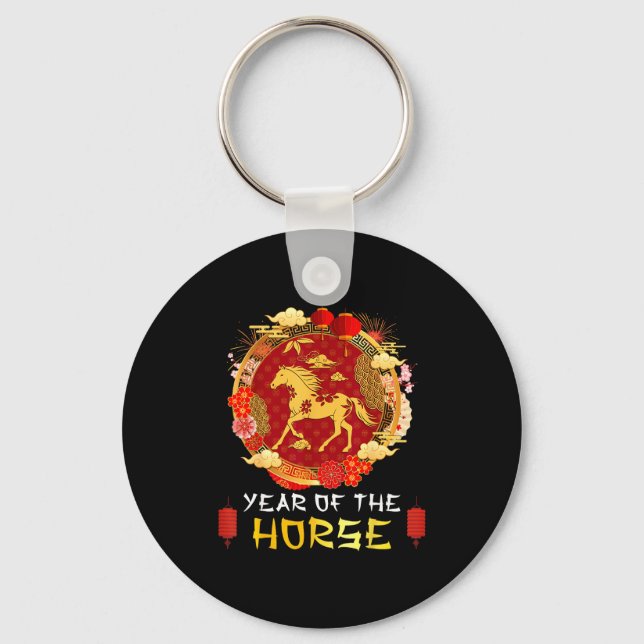 Chinese New Year 2026 Year Of The Horse Chinese Zo Key Ring (Front)