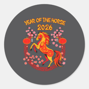 Chinese New Year 2026 Year Of The Horse Classic Round Sticker