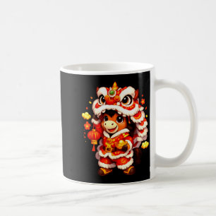 Chinese New Year 2026 Year of The Horse Cute Lion Coffee Mug