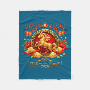 Chinese New Year 2026 Year Of The Horse Family Men Fleece Blanket