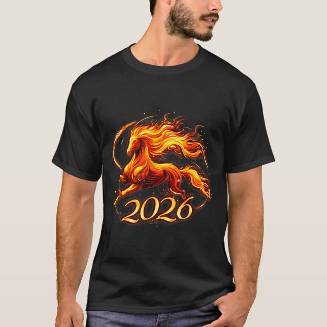 Chinese New Year 2026 Year Of The Horse Fire Horse T-Shirt (Front)