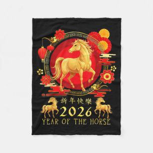 Chinese New Year 2026 Year Of The Horse For Women  Fleece Blanket