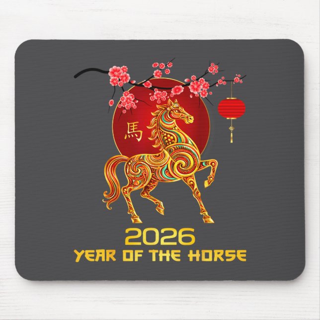 Chinese New Year 2026 Year Of The Horse For Women  Mouse Pad (Front)