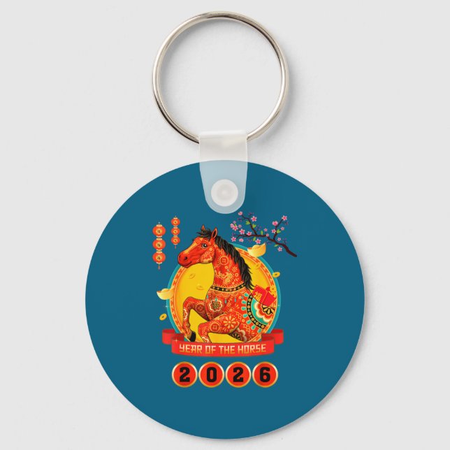 Chinese New Year 2026 Year Of The Horse Happy Luna Key Ring (Front)