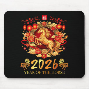 Chinese New Year 2026 Year Of The Horse Happy Luna Mouse Pad