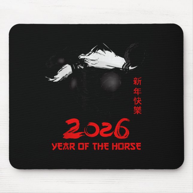 Chinese New Year 2026 Year Of The Horse Happy Luna Mouse Pad (Front)